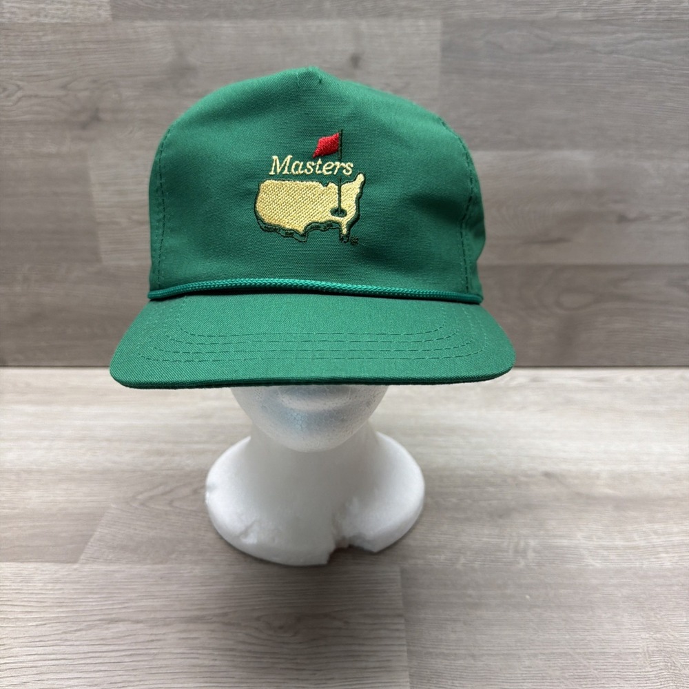 Vintage Green Masters Tournament Rope Hat Derby Cap USA Made.Very Nice Condition